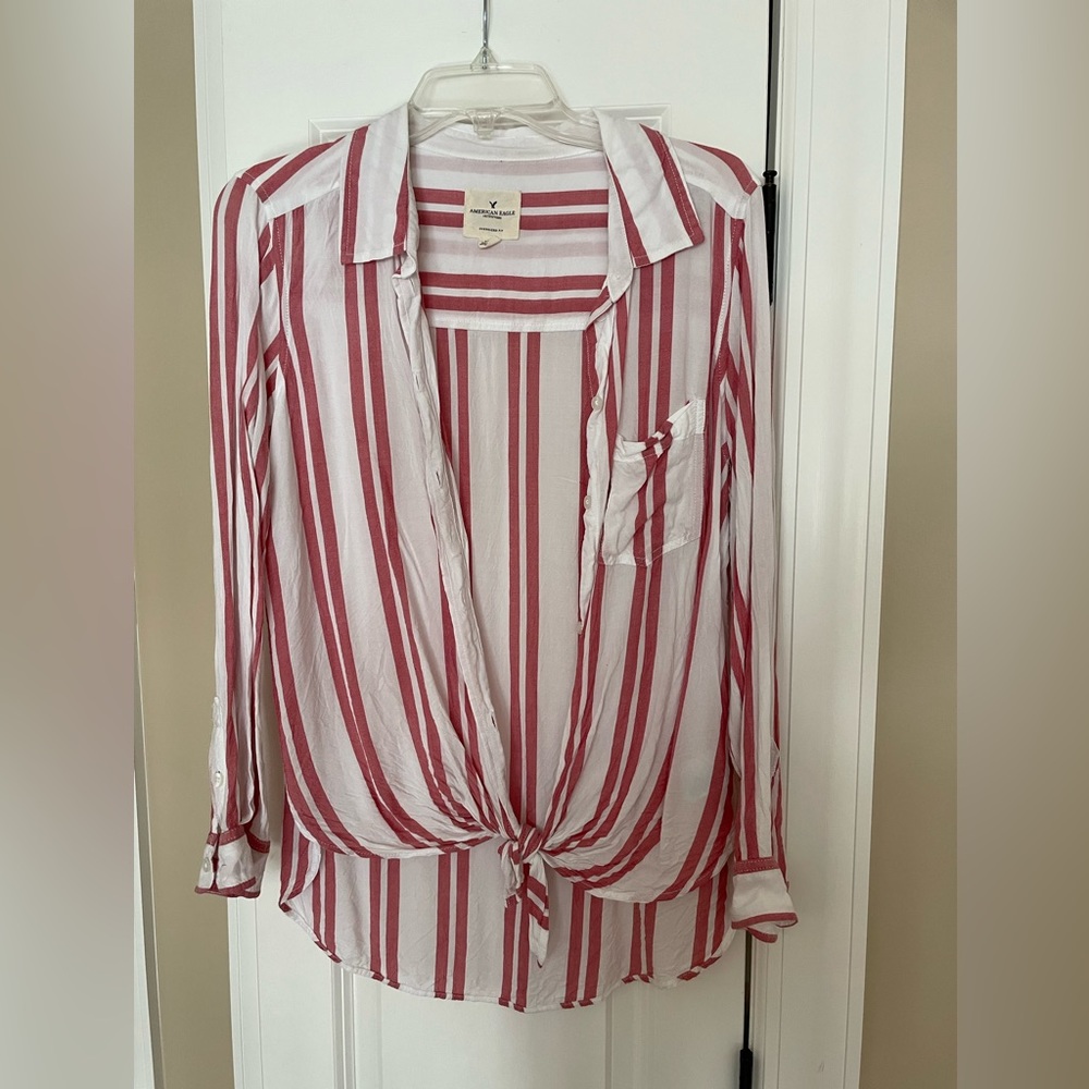 Casual Stripped AE Button Up